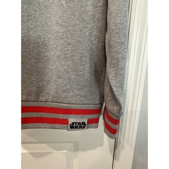 Disney Women's Gray Star Wars Holiday Pullover Hoodie Sweatshirt Large New - Picture 3 of 7